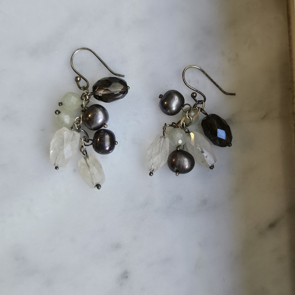 Sally C Treasures Multi-Gemstone Sterling Silver Drop Earrings